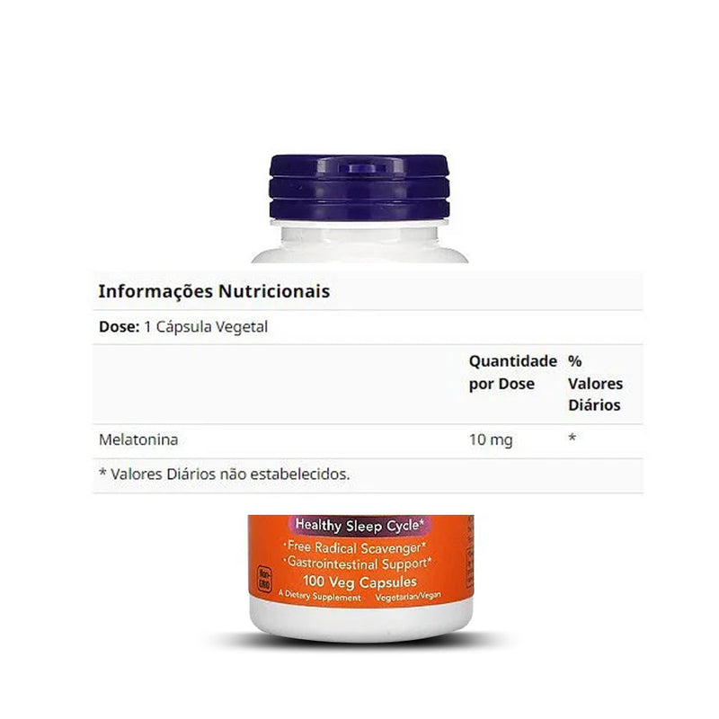 Melatonina 10mg 100 Caps Now Sports